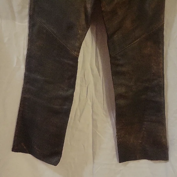 Harley-Davidson Leather Dark Brown Bootcut Pants - Picture 9 of 10